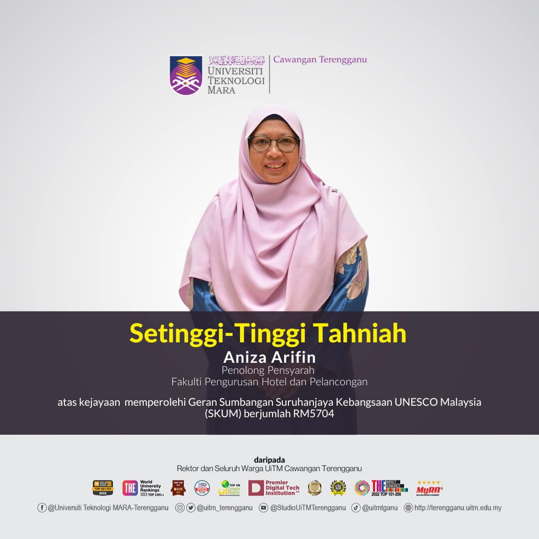 Tahniah Puan Aniza Arifin, Penerima Geran Sumbangan Suruhanjaya Kebangsaan UNESCO Malaysia (SKUM) berjumlah RM5704.00