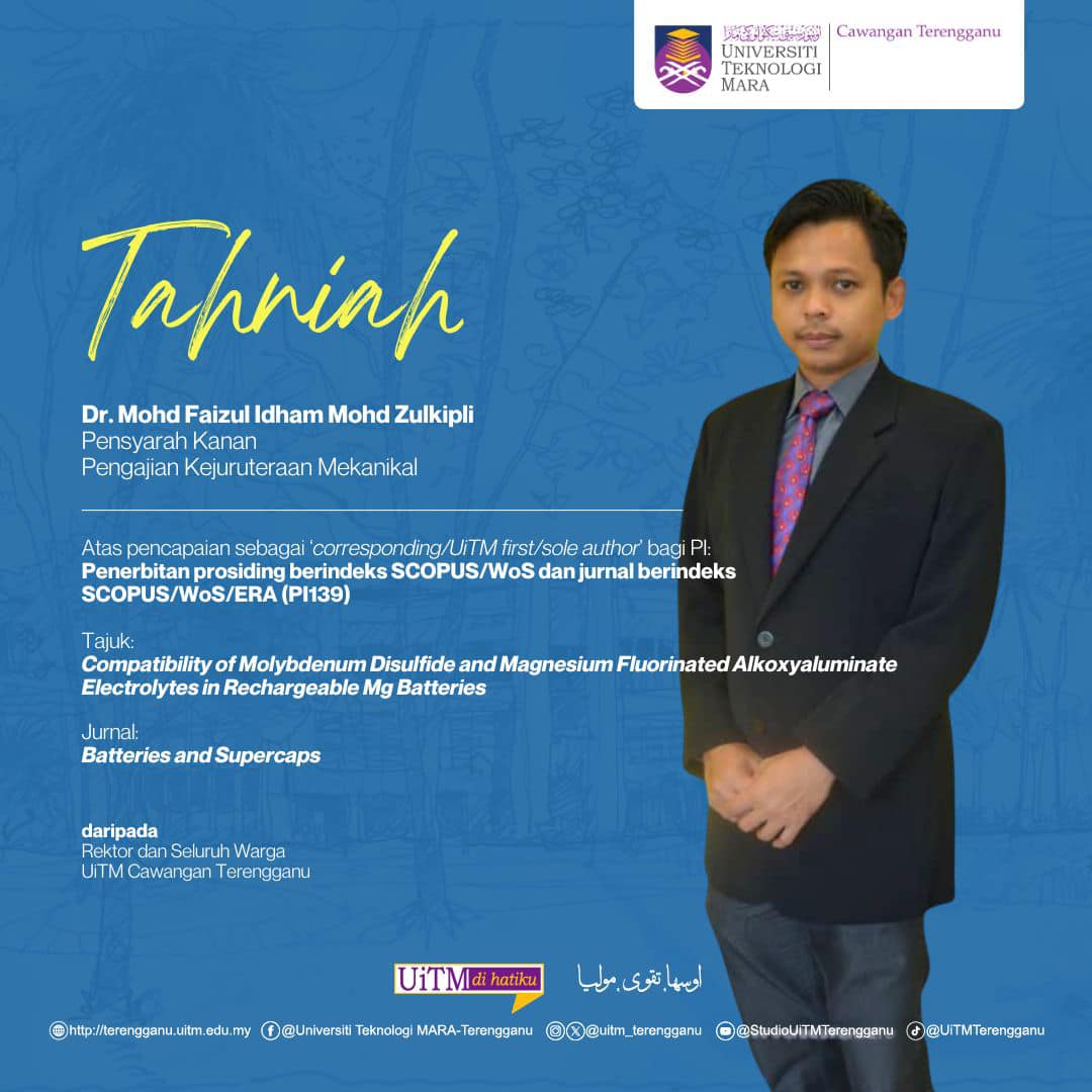 Tahniah Dr. Mohd Faizul Idham Mohd Zulkipli