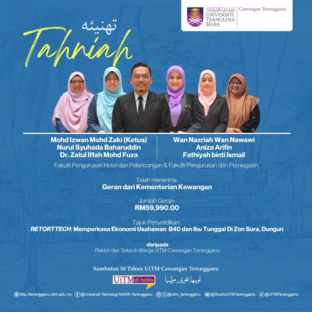 Congratulations to the Faculty of Hotel and Tourism Management & Faculty of Management and Business on receiving a grant from the Ministry of Finance with a total grant of RM59,990.00.